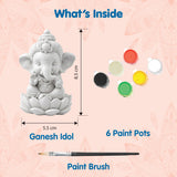 Kidooart My Friend Ganesha DIY Idol Painting Kit – Bal Ganesh Murti with 6 Paint Pots & Brush | Ganesh Chaturthi Art & Craft Activity Set for Kids | Eco-Friendly Gift