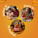 Kidooart Goddess Laxmi DIY Painting Kit | Laxmi Murti Colouring Set with 6 Paint Pots & Brush | Diwali Craft Kit for Kids & Adults | Laxmi Puja Decor | Diwali Gift
