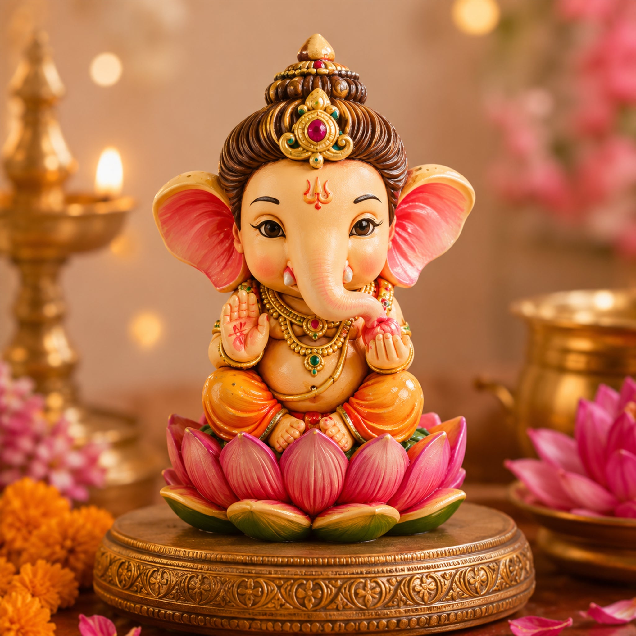 Kidooart My Friend Ganesha DIY Idol Painting Kit – Bal Ganesh Murti with 6 Paint Pots & Brush | Ganesh Chaturthi Art & Craft Activity Set for Kids | Eco-Friendly Gift