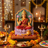 Kidooart Goddess Laxmi DIY Painting Kit | Laxmi Murti Colouring Set with 6 Paint Pots & Brush | Diwali Craft Kit for Kids & Adults | Laxmi Puja Decor | Diwali Gift