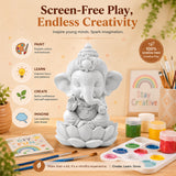Kidooart My Friend Ganesha DIY Idol Painting Kit – Bal Ganesh Murti with 6 Paint Pots & Brush | Ganesh Chaturthi Art & Craft Activity Set for Kids | Eco-Friendly Gift